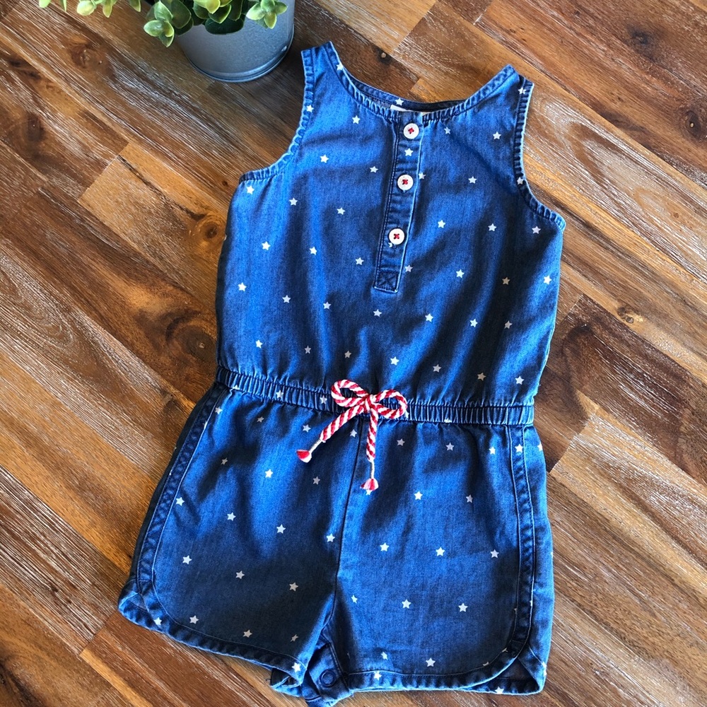 EUC! 🇺🇸 Cat & Jack Denim Romper. Size 18mo.